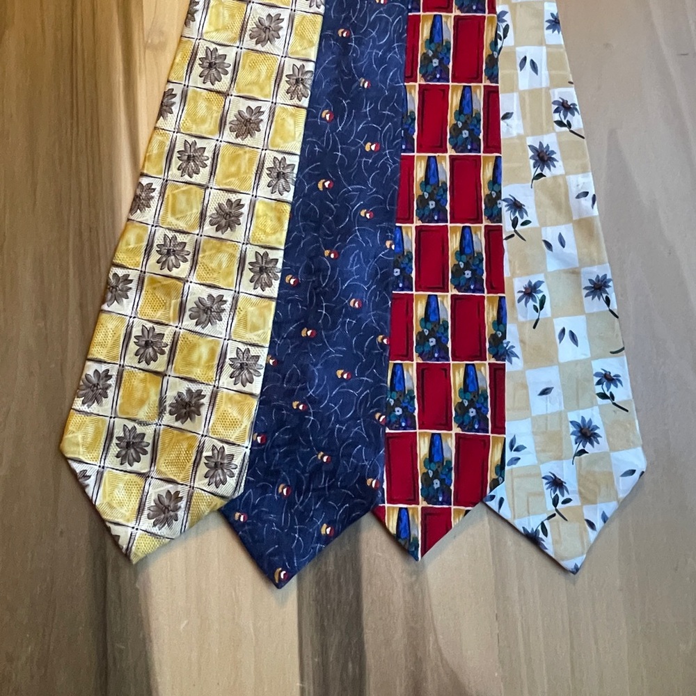 Vintage Floral Tie Bundle | 100% Silk | Bold Prints | Retro Statement Lot | USA